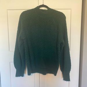 Abercrombie and Fitch dark Green Mock Neck sweater with cable stitching small